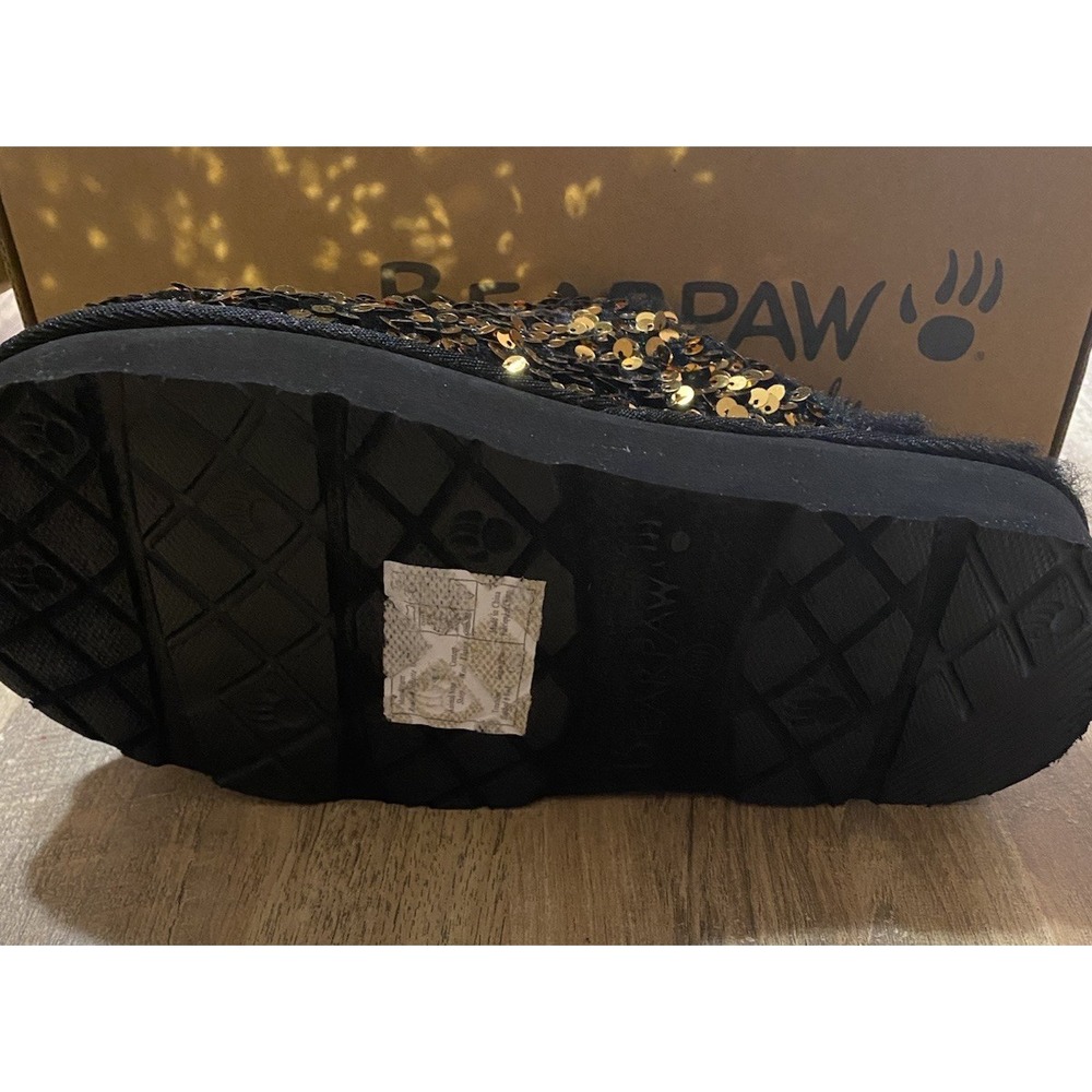 Bearpaw Womens PORTIA Sequin Embellished Slipper Mule BLACK Size 8M With BOX - Picture 7 of 8